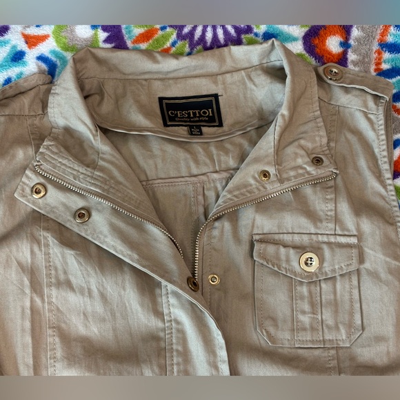 Boston Proper Khaki Utility Vest - Picture 4 of 11